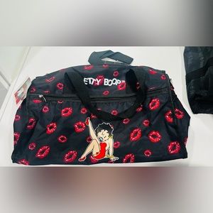 Betty Boop Large Duffel Bag- Gym, Carry On, Travel, Canvas Bag - NEW